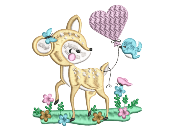 Cute Deer Heart Balloon Embroidery Review