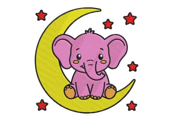 Cute Elephant Moon Embroidery Design Review