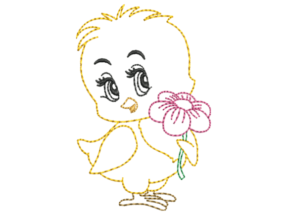Cute Flower Chick Embroidery Review for Boutique Sweatshirts