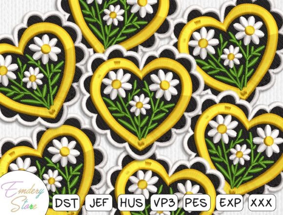 Daisy Heart Embroidery Design Patches Review