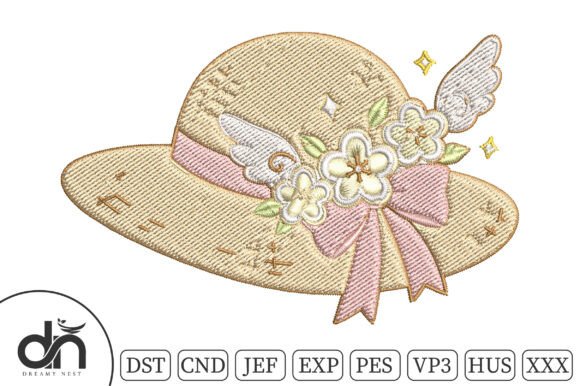 Fairy Floral Winged Hat Embroidery Art Review
