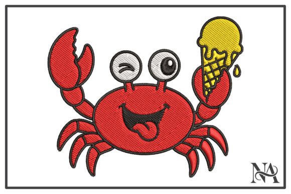 Funny Crab with Ice Cream Embroidery Review