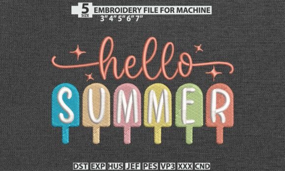 Hello Summer Embroidery DST PES Pattern Review
