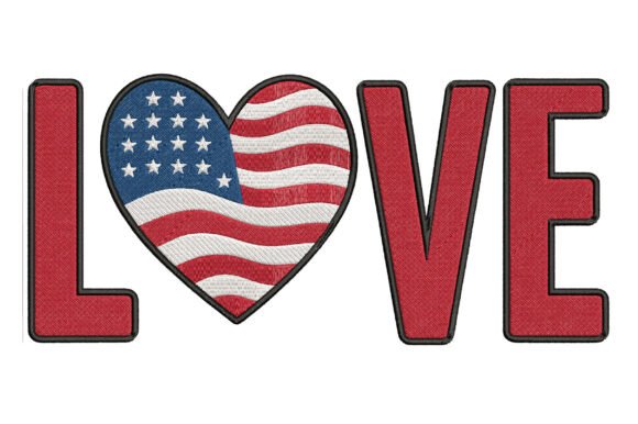 Patriotic LOVE Embroidery Design Review
