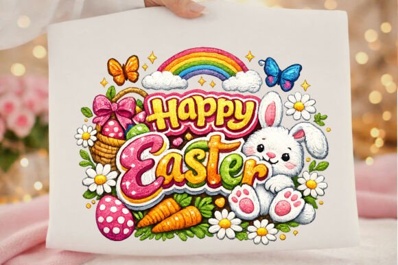 Preppy Embroidery Happy Easter Hand Draw Review