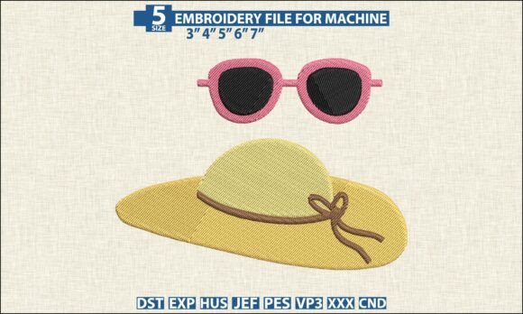 Summer Hat Sunglasses DST PES Embroidery Review