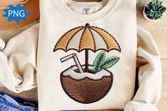 Tropical Coconut Umbrella Embroidery Review